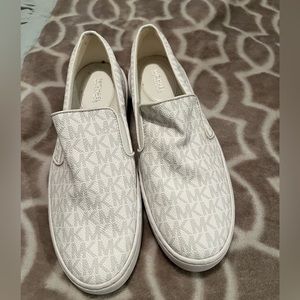 White Michael Kors slip on shoes